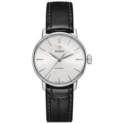 Rado Women's Automatic Watch - Coupole Classic Silver Dial Black Strap | R22862015