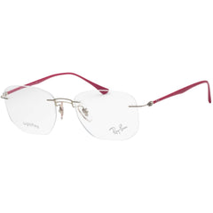 Ray Ban Men's Eyeglasses - Rimless Silver Metal Rectangular | RAY BAN 0RX8757 1195
