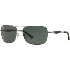 Ray-Ban Men's Sunglasses - Green Lens Gunmetal Metal Frame | RAY BAN 0RB3515 004/71