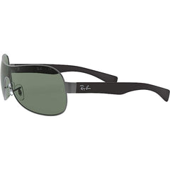 Ray-Ban Men's Sunglasses - Green Lens Gunmetal Shield Frame | RAY BAN 0RB3471 004/71