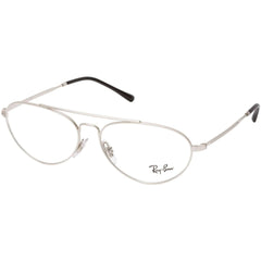 Ray Ban Unisex Eyeglasses - Full Rim Silver Metal Aviator Frame | RAY BAN 0RX6454 2501