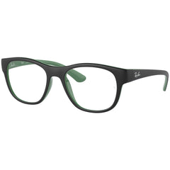 Ray-Ban Unisex Eyeglasses - Matte Black On Green Square Full-Rim Frame | 0RX7191 8124