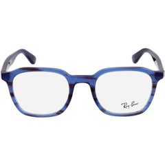 Ray Ban Unisex Eyeglasses - Shiny Stripe Blue Plastic Square | RAY BAN 0RX5390 8053