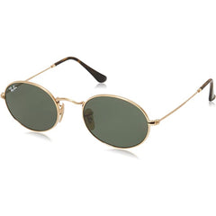 Ray-Ban Unisex Sunglasses - Green Lens Gold Oval Shaoe Frame | RAY BAN 0RB3547N 1