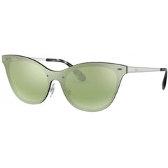 Ray Ban Women's Sunglasses - Rimless Silver Metal Cat Eye | RAY BAN 0RB3580N 042/30