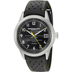 Raymond Weil Men's Automatic Watch - Freelancer Black Rubber Strap | 2754-SR-05200