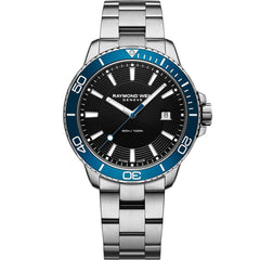 Raymond Weil Men's Bracelet Watch - Tango Rotating Bezel Black Dial | 8260-ST3-20001