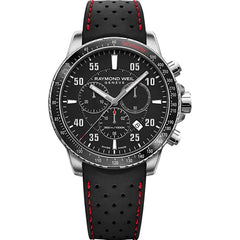 Raymond Weil Men's Chrono Watch - Tango 300 Black Dial Rubber Strap | 8570-SR1-05207