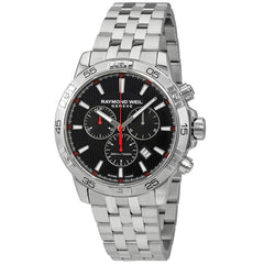 Raymond Weil Men's Chronograph Watch - Tango Black Dial Silver Steel | 8560-ST2-20001