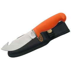Rite Edge Hunting Knife - 9.25 inch Gut Hook Blade Orange Rubber Handle | SZ210976