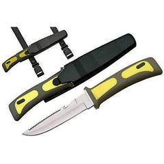 Rite Edge Knife - Diver's Straight-Back Blade Yellow Rubberized Handle | SZ210424-YW