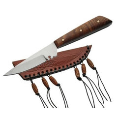 Rite Edge Patch Knife - Fixed Stainless Steel Blade Brown Wood Handle | SZ203296