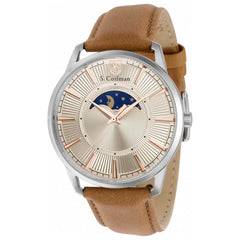 S. Coifman Men's Watch - Moonphase Ivory Dial Light Brown Leather Strap | SC0492