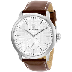 S. Coifman Men's Watch - Quartz Silver Tone Dial Brown Leather Strap | SC0458