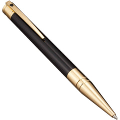 S.T. Dupont Ballpoint Pen - D-Initial Black Lacquer and Chrome In Gold | DP265202