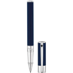 S.T. Dupont Rollerball Pen - D-Initial Blue Lacquer and Polished Chrome | DP262205
