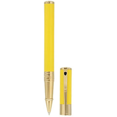 S.T. Dupont Rollerball Pen - D-Initial Yellow Lacquer with Chrome in Gold | DP262280