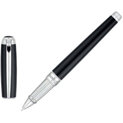 S.T. Dupont Rollerball Pen - Line D Black Lacquer and Silver Palladium | DP412100L