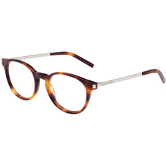 Saint Laurent Unisex Eyeglasses - Havana Plastic Round Frame | SAINT LAURENT SL25 002