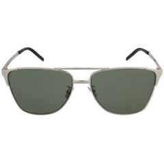 Saint Laurent Unisex Sunglasses - Green Lens Silver Frame | SAINT LAURENT SL280 4