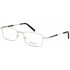 Salvatore Ferragamo Men's Eyeglasses - Full Rim Shiny Silver Metal Frame | SF2212 045