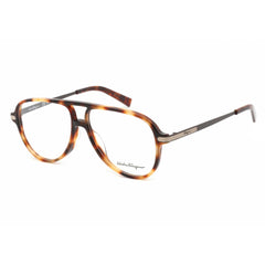 Salvatore Ferragamo Men's Eyeglasses - Havana Aviator Frame Clear Lens | SF2855 214