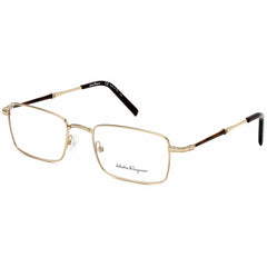 Salvatore Ferragamo Men's Eyeglasses - Shiny Gold Metal Rectangular Frame | SF2212 717