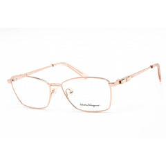 Salvatore Ferragamo Men's Eyeglasses - Shiny Rose Gold Metal Cat Eye | SF 2198 688