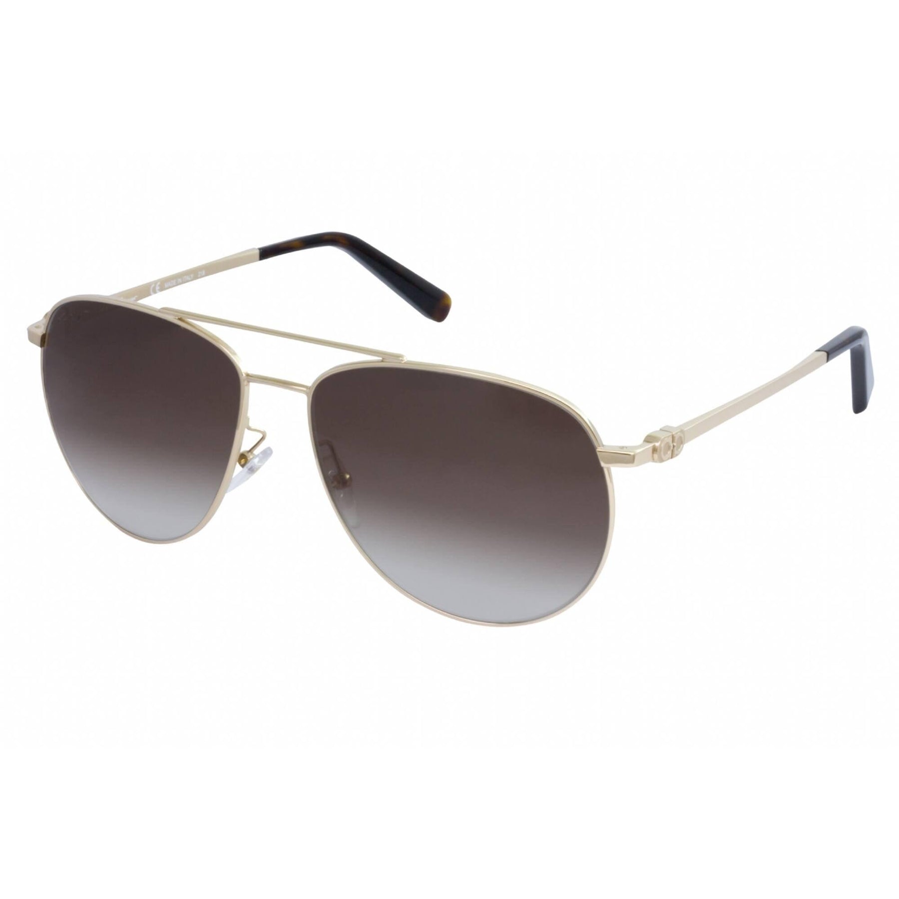 Salvatore Ferragamo Gold Frame Sunglasses with Dark Gray Gradient Lenses Rectangular frame sunglasses - Women | Ferragamo main image 3