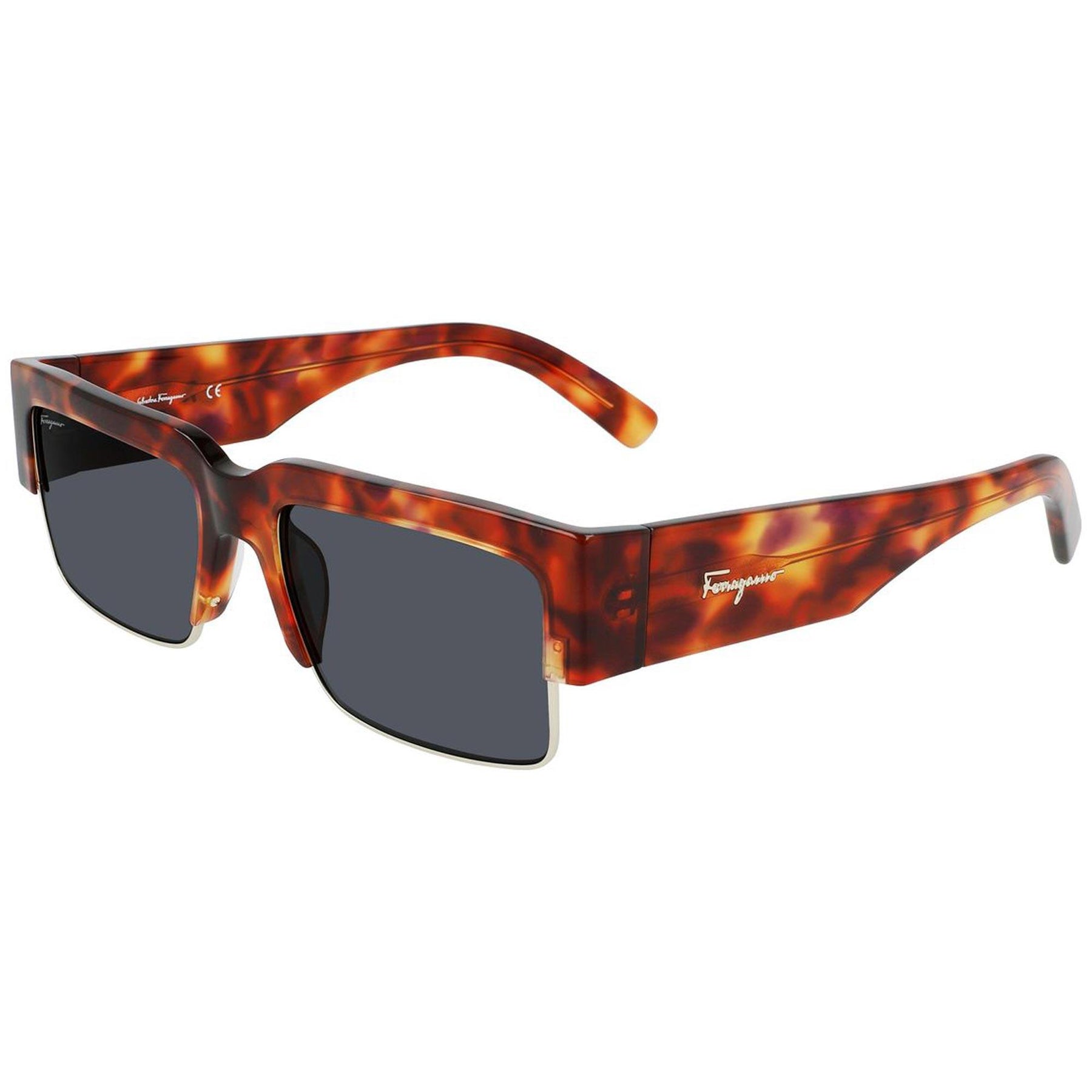 Salvatore Ferragamo Unisex Sunglasses - Tortoise and Gold  display picture 2