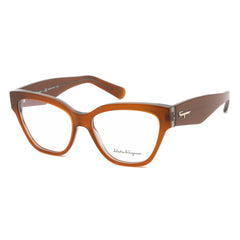 Salvatore Ferragamo Women's Eyeglasses - Brown/Grey Cat-Eye Plastic Frame | SF2875 243
