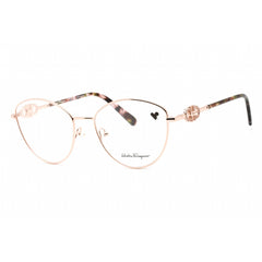 Salvatore Ferragamo Women's Eyeglasses - Rose Gold Metal Cat Eye Frame | SF2220R 770