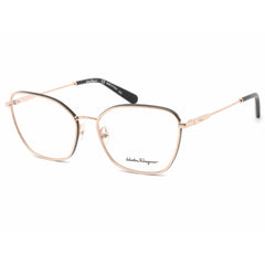 Salvatore Ferragamo Women's Eyeglasses - Rose Gold/Black Metal Frame | SF2203 786