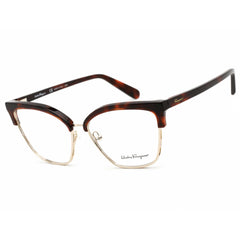 Salvatore Ferragamo Women's Eyeglasses - Tortoise/Gold Cat Eye Full Rim | SF2210 271