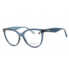 Salvatore Ferragamo Women's Eyeglasses - Transparent Blue Cat Eye Frame | SF2933 456
