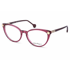 Salvatore Ferragamo Women's Eyeglasses - Wine Cat Eye Plastic Full Rim | SF2837 606