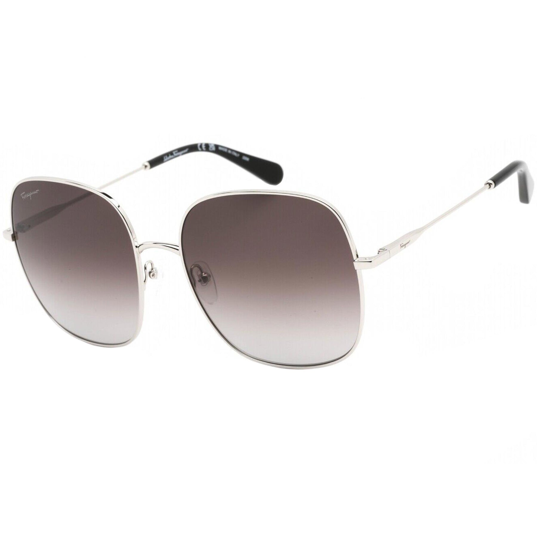 Salvatore Ferragamo Silver Frame Sunglasses with Pink-to-Gray Gradient Lenses Amazon.com: Salvatore Ferragamo Geometric Sunglasses SF942S  main image 2
