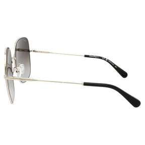 Salvatore Ferragamo Silver Frame Sunglasses with Pink-to-Gray Gradient Lenses Rectangular frame sunglasses - Women | Ferragamo main image 4