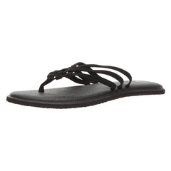 Sanuk Women's Flip Flops - Yoga Salty Sandals Black | 1016005-BLK