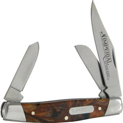 Schrade Knife - Imperial Red Swirl Zytel Handle Medium Stockman Pocket | SCIMP16S