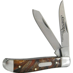 Schrade Knife - Imperial Red Swirl Zytel Handle Medium Trapper Pocket | SCIMP16T