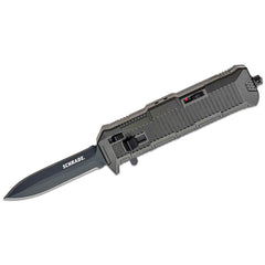 Schrade Knife -Viper OTF Black Double Edge Steel Spear Point Blade, 8.5 inch | SCHOTF8B