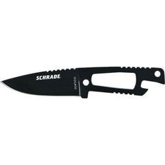 Schrade Neck Knife - Plain Stainless Steel Blade Black Handle Mini, 4.34 inch | SCHF5SM