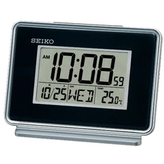 Seiko Alarm Clock - Hudson Everything Quartz Black Plastic | QHL068KLH