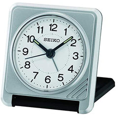 Seiko Alarm Tabletop Clock - Sachi Travel Silver Tone | QHT015SLH