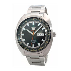 Seiko Bracelet Watch - 5 Sports Turtle Automatic Green Dial Silver Steel | SRPB13K1