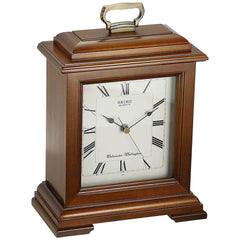 Seiko Mantel Clock - Cherry Carriage Chiming Brown Wooden | QXJ102BC