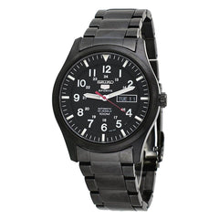 Seiko Men's Automatic Watch - 5 Sports Black Stainless Steel Bracelet | SNZG17K1