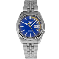 Seiko Men's Automatic Watch - 5 Sports Blue Dial Stainless Steel Bracelet | SNK371K1