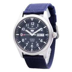 Seiko Men's Automatic Watch - 5 Sports Navy Blue Dial Navy Blue Strap | SNZG11K1